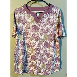 White Stag Women's Floral Print Top Cotton Blend Size 16W